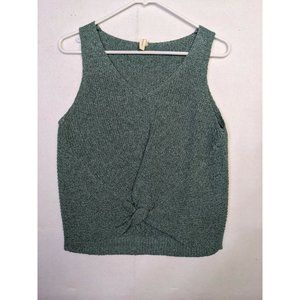Wishlist woman sweater blue from front twist sleeveless top size small